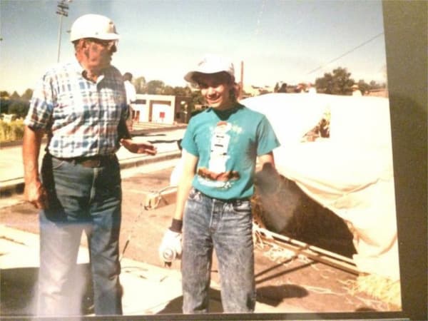 Ray in his teens working with Harold Gantz on the puppet head.