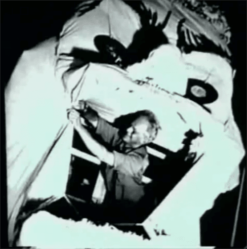 Will Shuster in the mouth of his monster.
