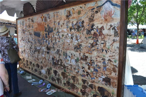 Grand Prize Winner at 2013's Spanish Market. Mural of 1680 Pueblo Revolt by Jose Ramon Lopez.