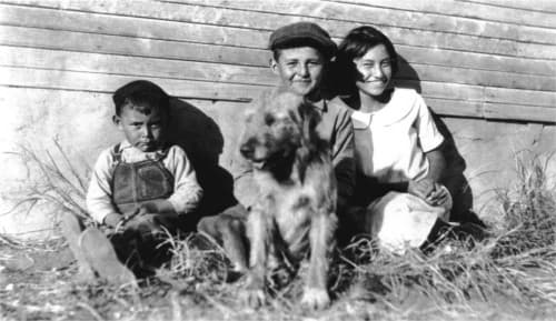 Cousin Alfred, Allan and cousin Mildred. Circa 1922. Courtesy Houser family archive.