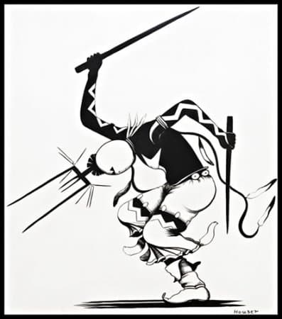 Allan Houser. Apache Gans Dancer- Pen and Ink. 1939.