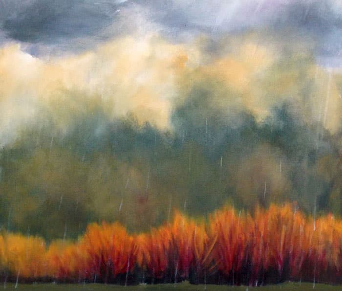 Donna J. Caulton. "Por Las Truchas" - Acrylic on canvas.