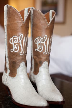 Southern-wedding-monogrammed-cowboy-boots