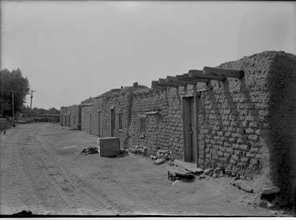Adobe buildings on Canyon Rd by Jesse Nusbaum-1912- Palace of the Governors Photo Archives