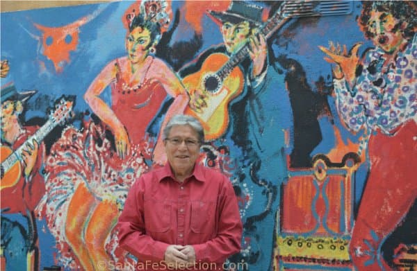 David Salazar, owner of El Farol. Flamenco Mural by ??