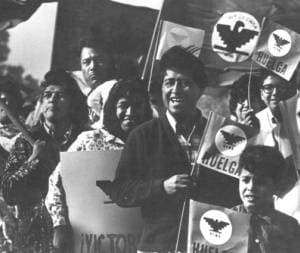 Cesar Chavez in the United Farm Workers March-1970. Photo courtesy of UNM Archives