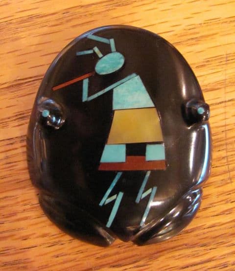 Frog Fetish in jet with inlay detail - Emery Boone