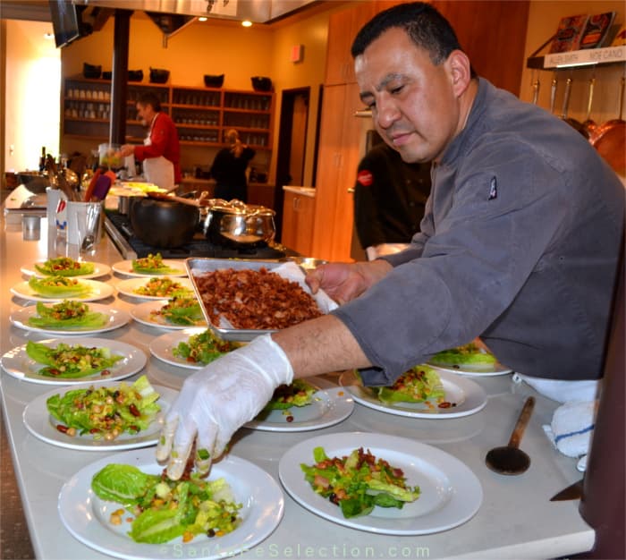 Chef Noe Cano prepping the Perfect Protein Salads.