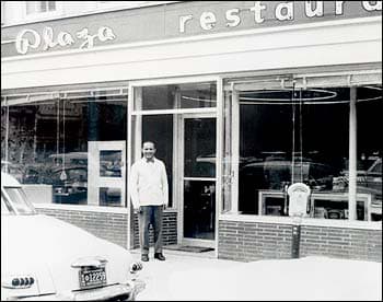 Dan Razatos outside The Plaza Cafe. Image courtesy of Razatos Family Archive